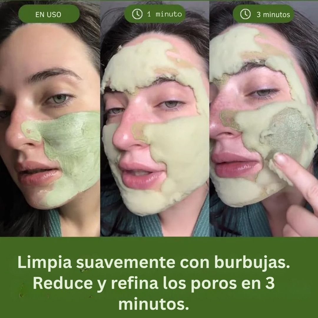 Holy Basil® Mascarilla limpiadora profunda con burbujas + Cepillo exfoliante