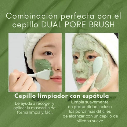 Holy Basil® Mascarilla limpiadora profunda con burbujas + Cepillo exfoliante